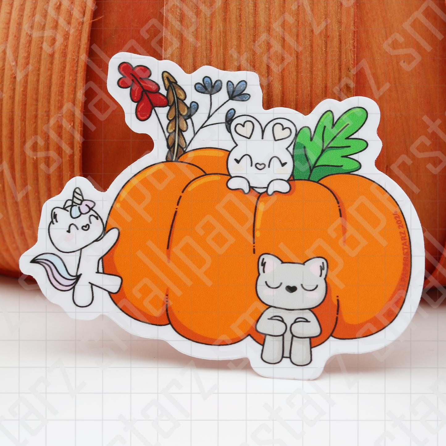 F046 - Autumn with SMALLPAPERSTARZ Waterproof Vinyl Die Cut Sticker