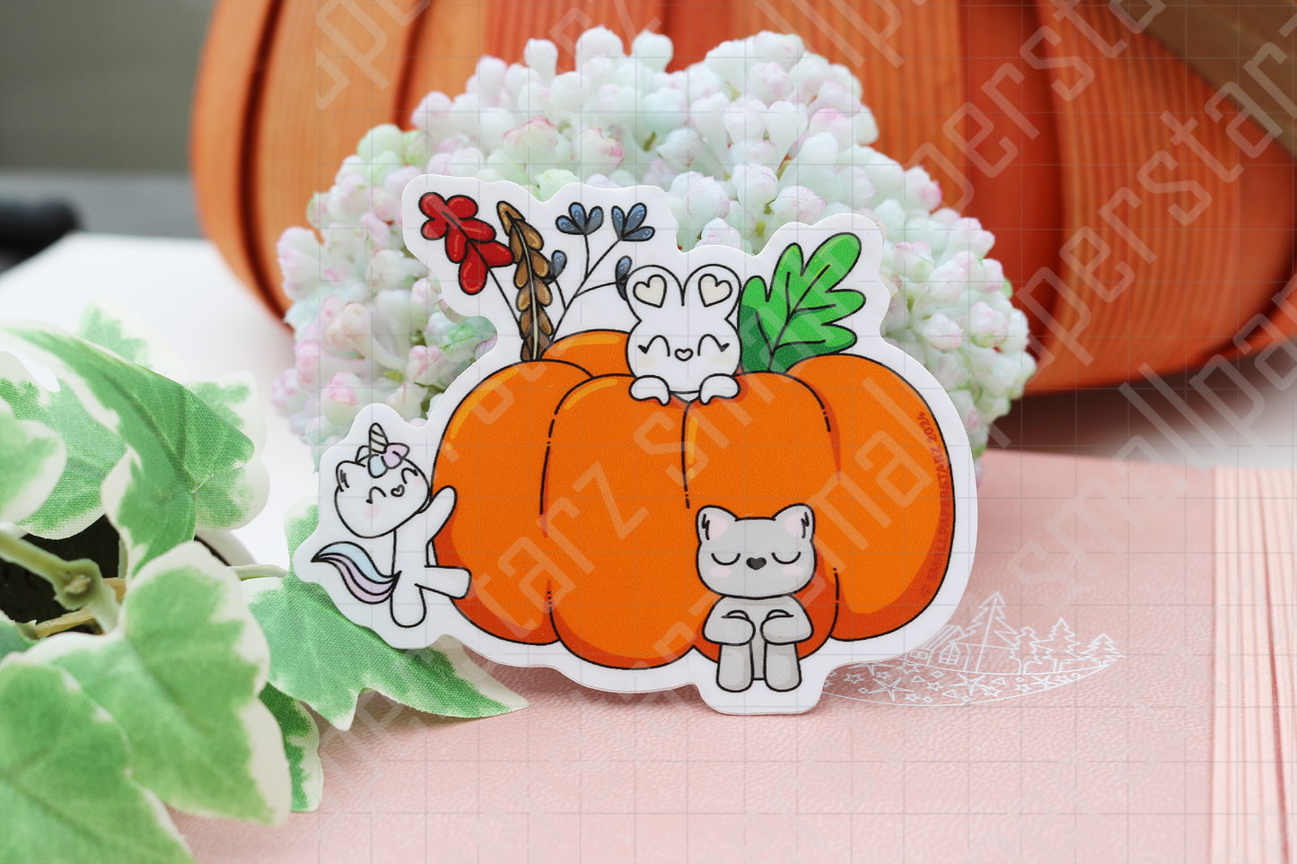 F046 - Autumn with SMALLPAPERSTARZ Waterproof Vinyl Die Cut Sticker