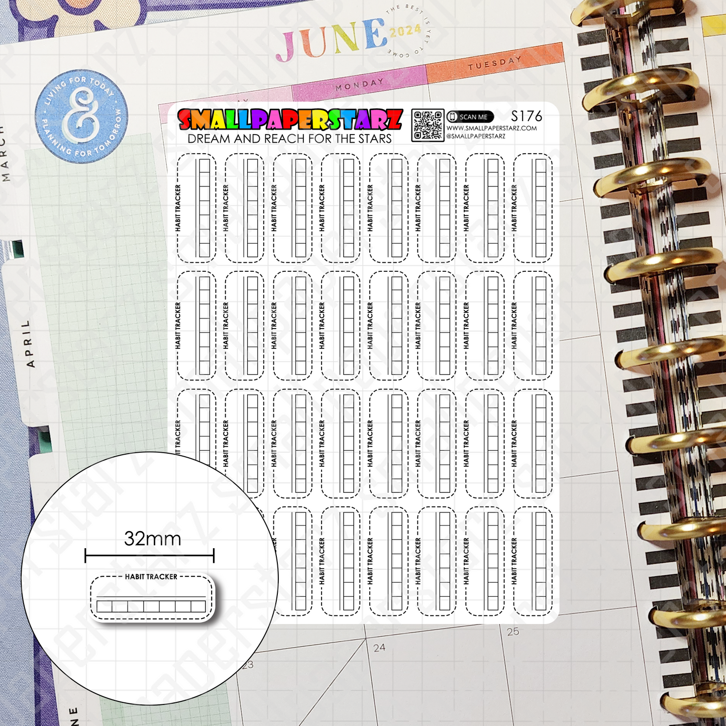 S176 - General Habit Tracker Sticker Sheet (for Hobonichi Cousin)