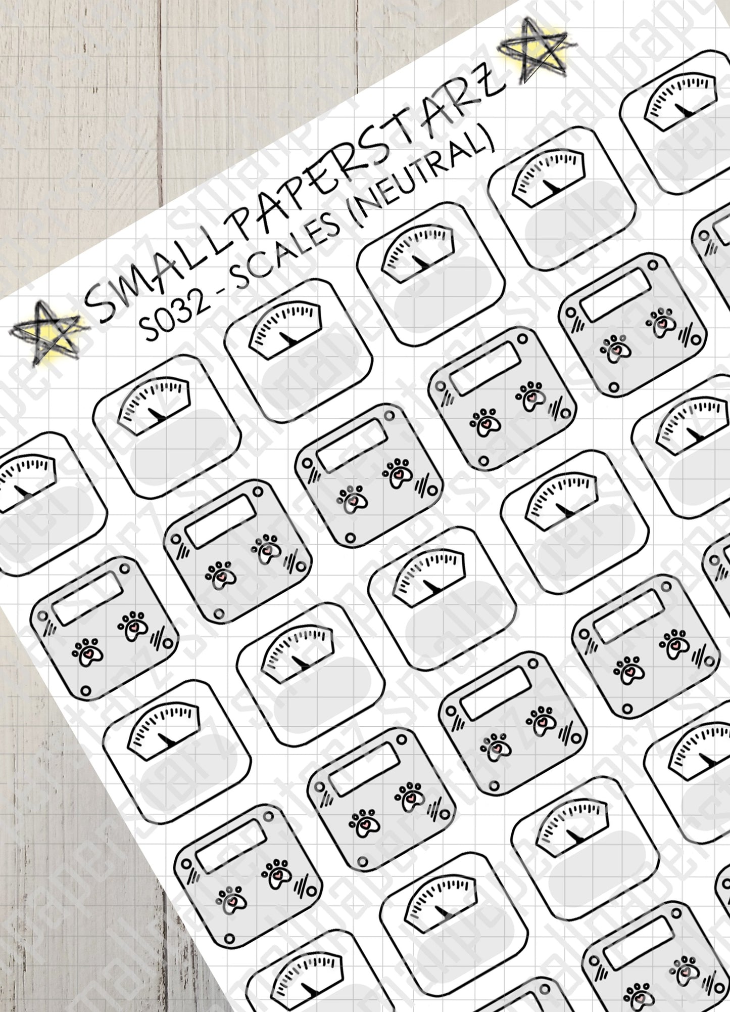 S032 - Scales / Weigh-in (Neutral) Sticker Sheet