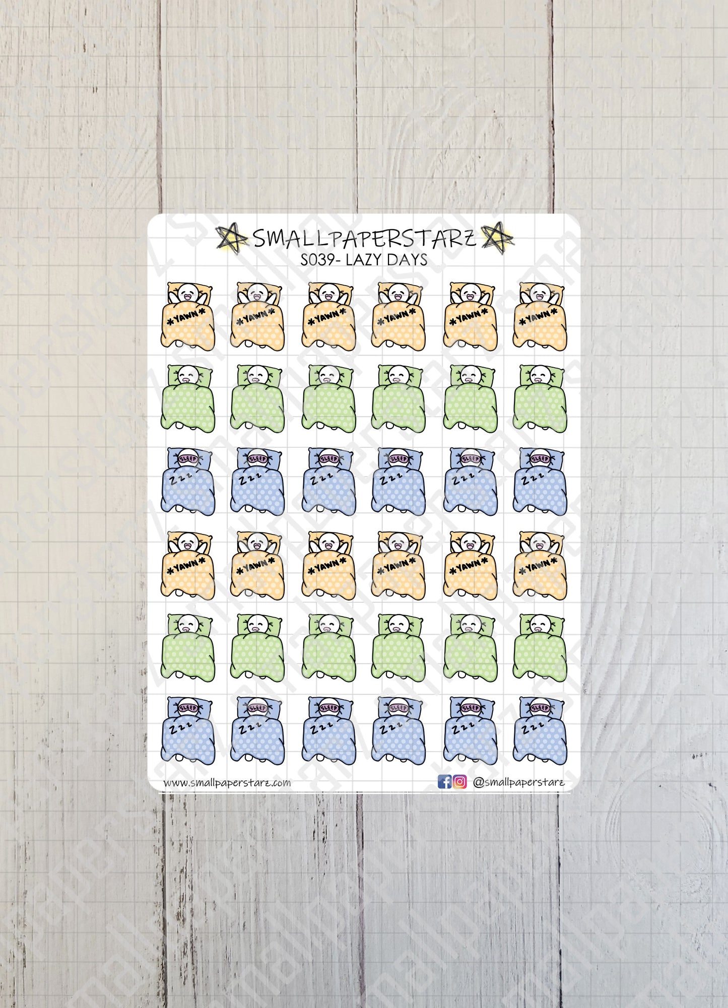 S039 - Lazy Days Sticker Sheet