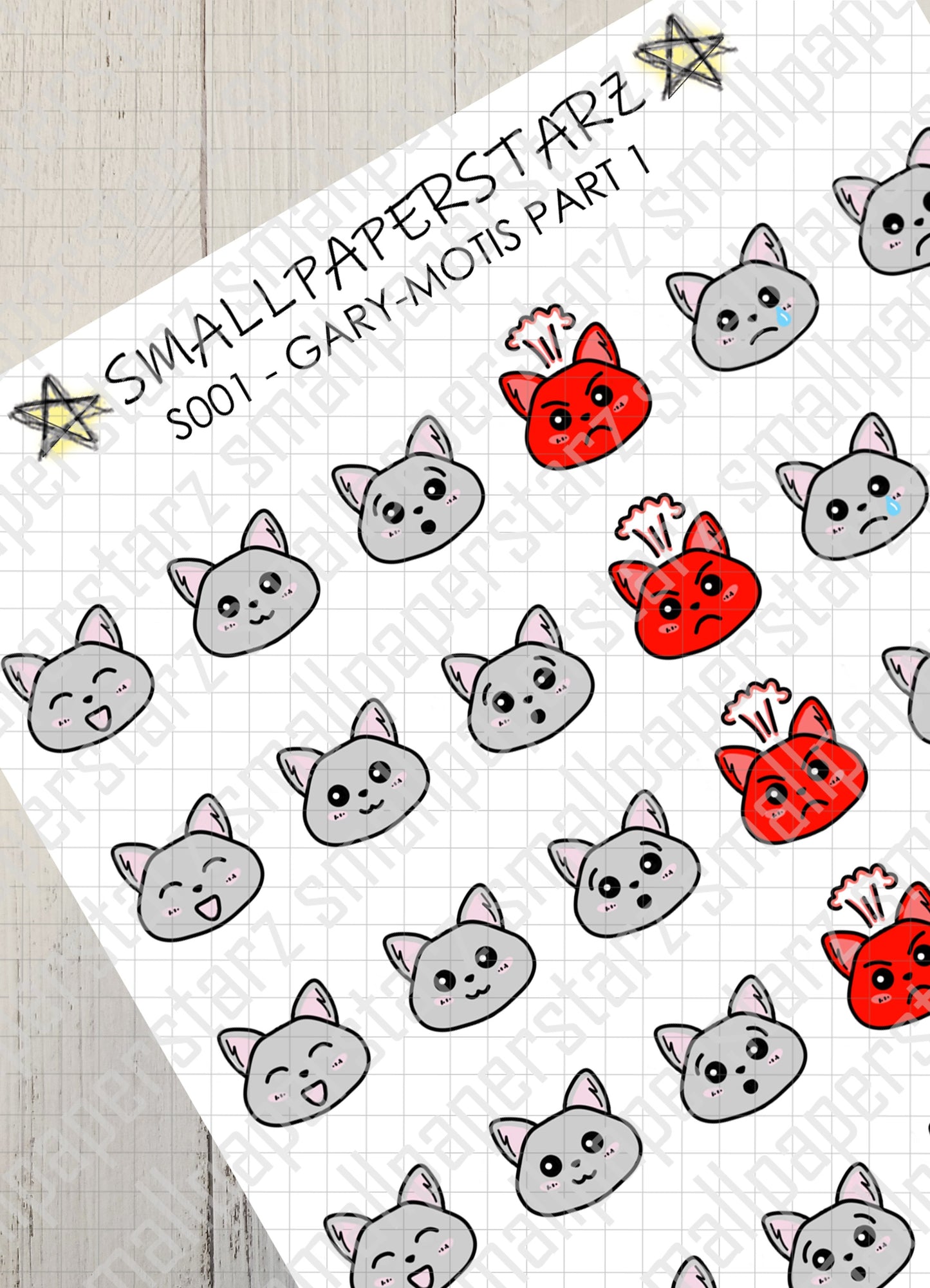 S001 - Gary-motis Part 1 Sticker Sheet