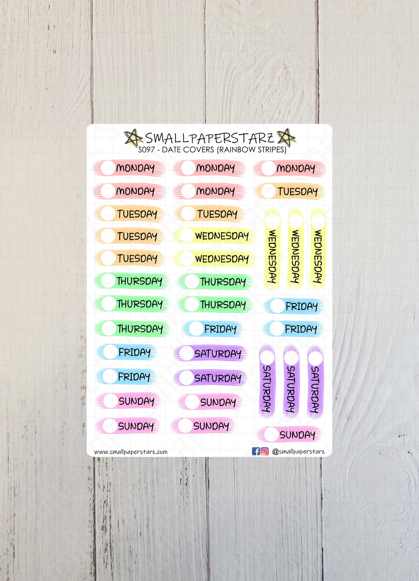 S097 - Rainbow Stripe Weekly/Monthly Date Covers