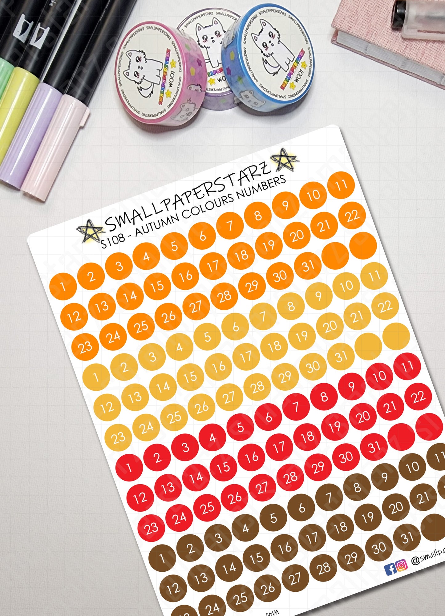 S108 - Autumn Colours Number Date Covers