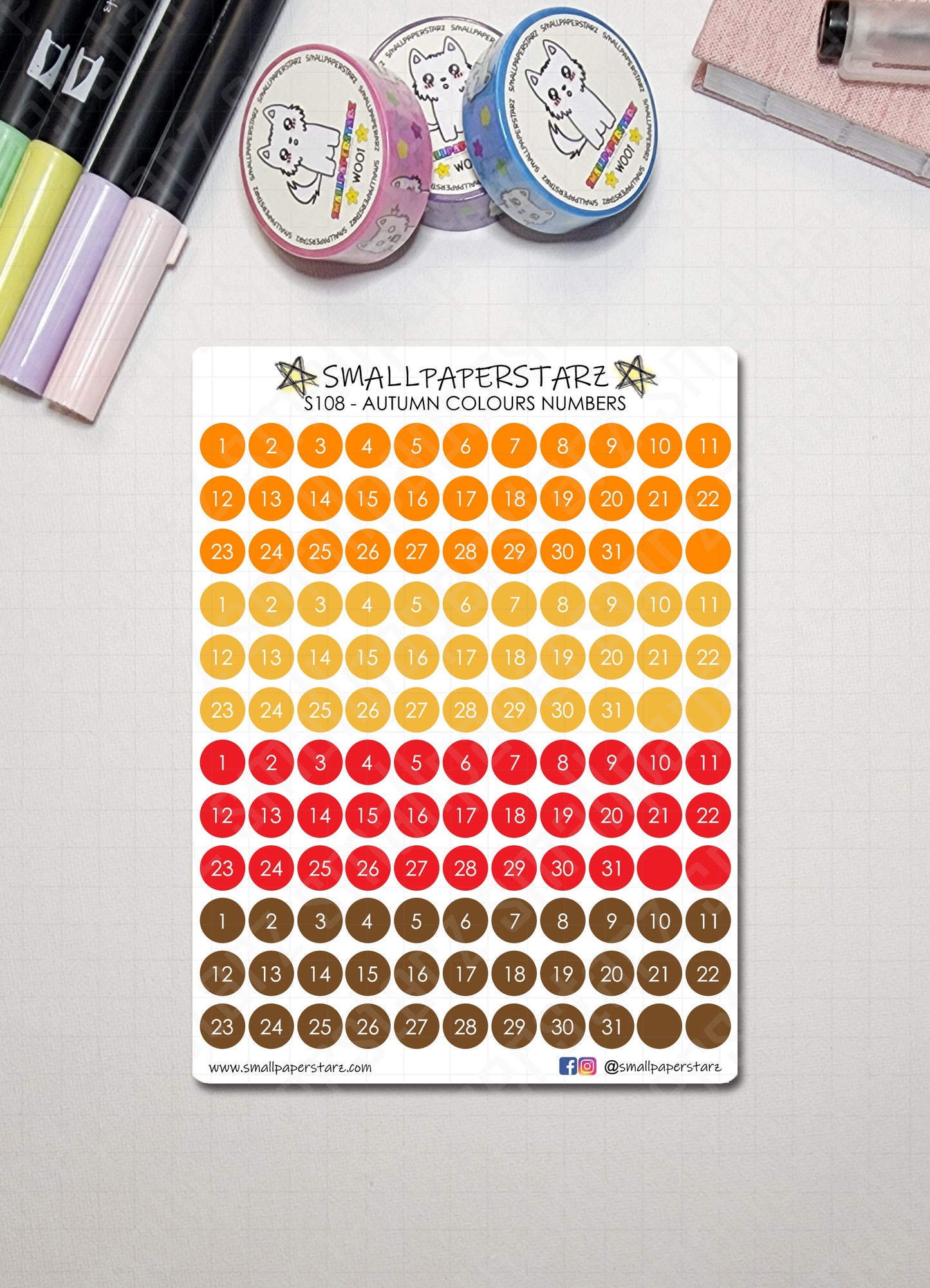 S108 - Autumn Colours Number Date Covers