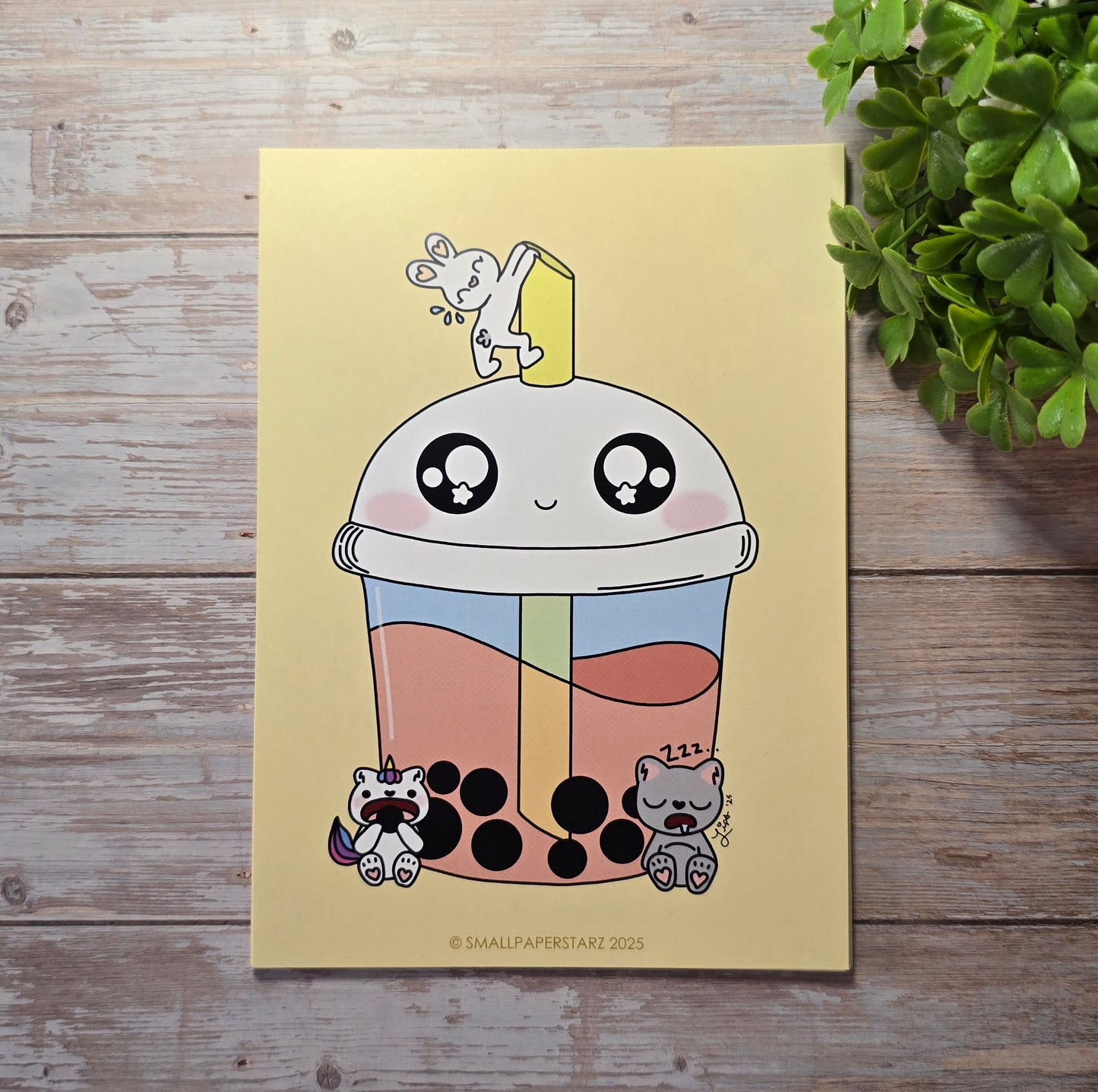 A032 - Boba Time SMALLPAPERSTARZ 5x7 in. Art Print