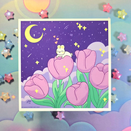 A035 - Wish Upon a Tulip Lola Bunny 5x5 in. Art Print