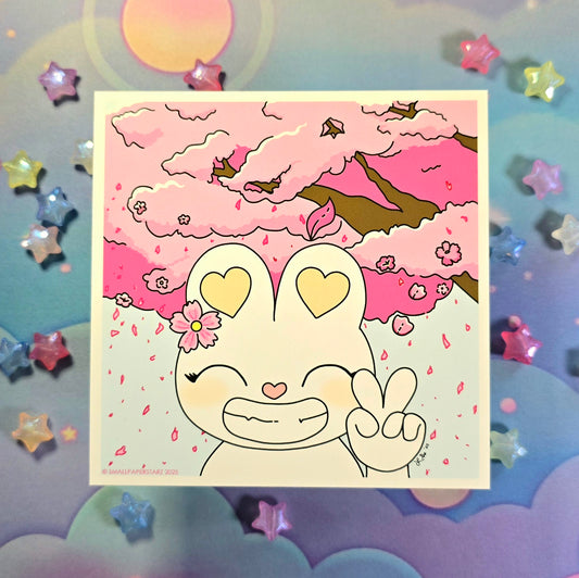 A033 - Lola Cherry Blossom Season 5x5 in. Art Print