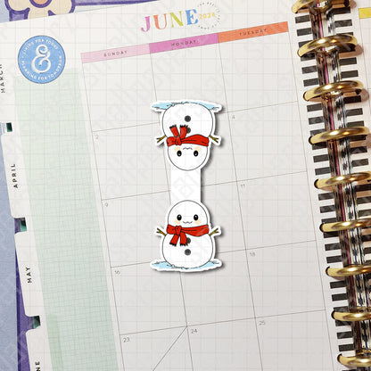 BM003 - Winter Time Snowman Magnetic Bookmark