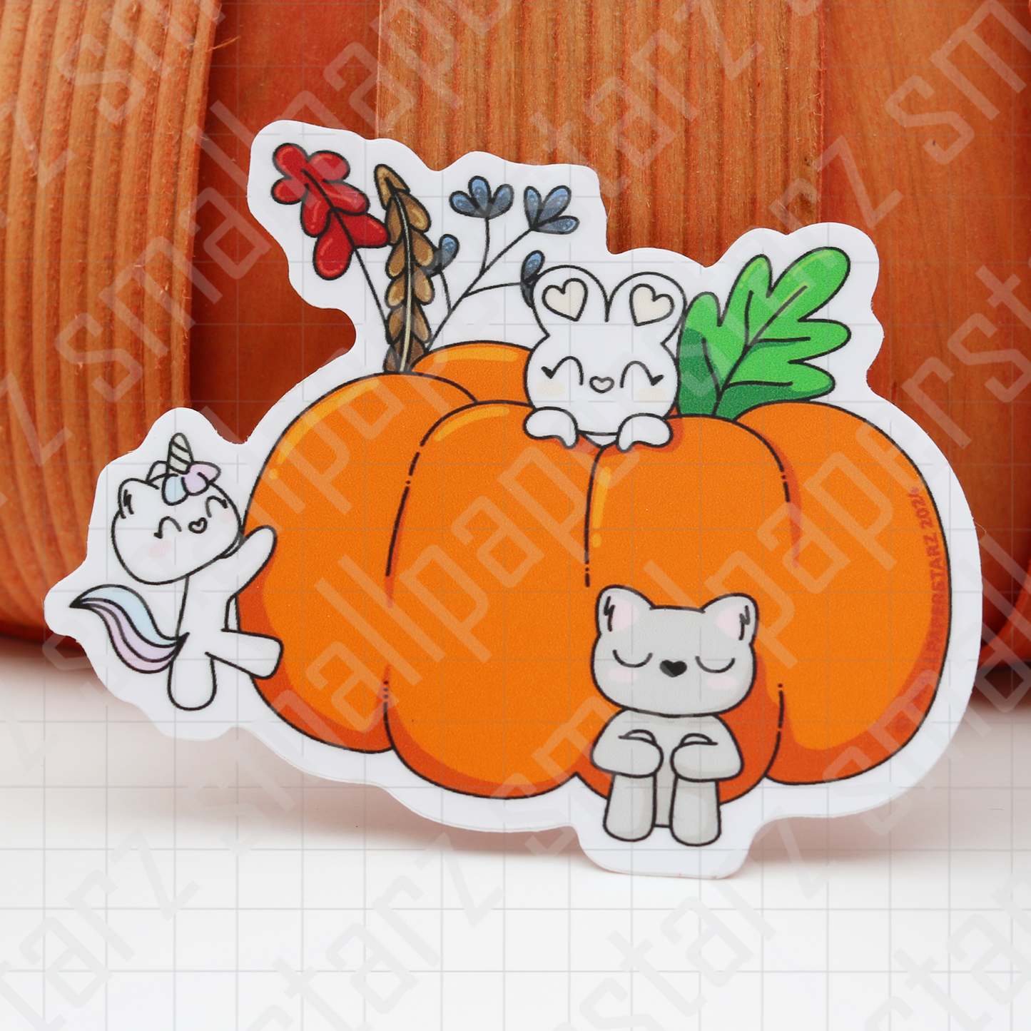 F046 - Autumn with SMALLPAPERSTARZ Water Resistant Vinyl Die Cut Sticker