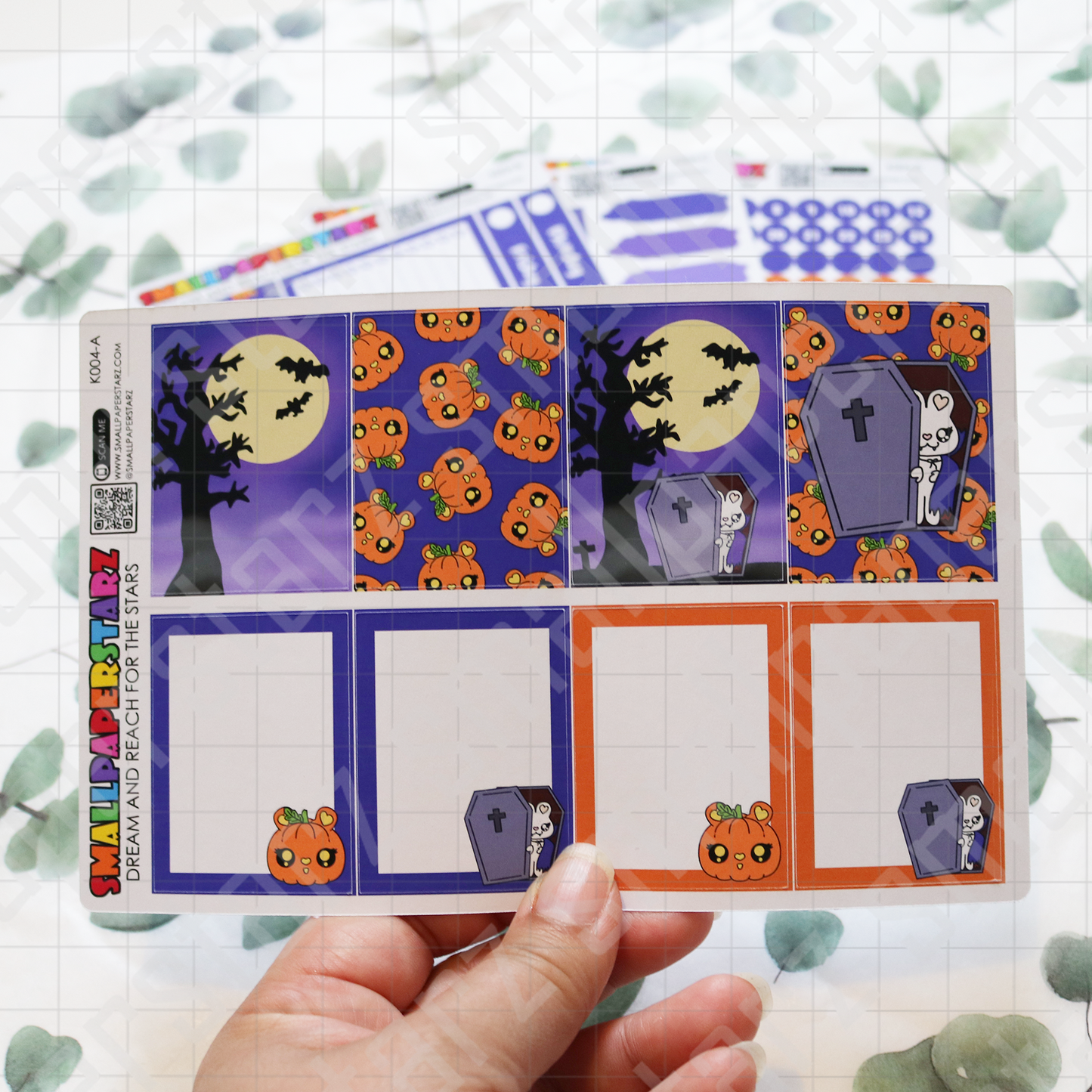 K004 - Spooky Night Standard Vertical Planner Kit Sticker Sheets