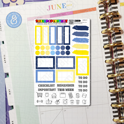 K005 - Starry Night Standard Vertical Planner Kit Sticker Sheets