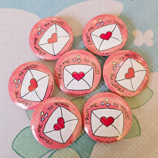 L003 - Happy Mail From Me to You Pinback Button / Badge