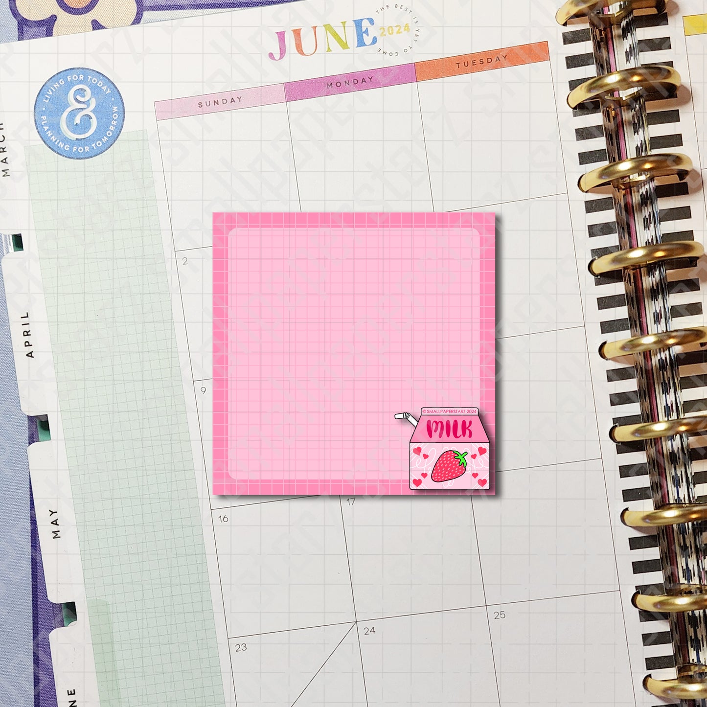 NP030 - Love Strawberry Milk 3x3in Memo Notepads