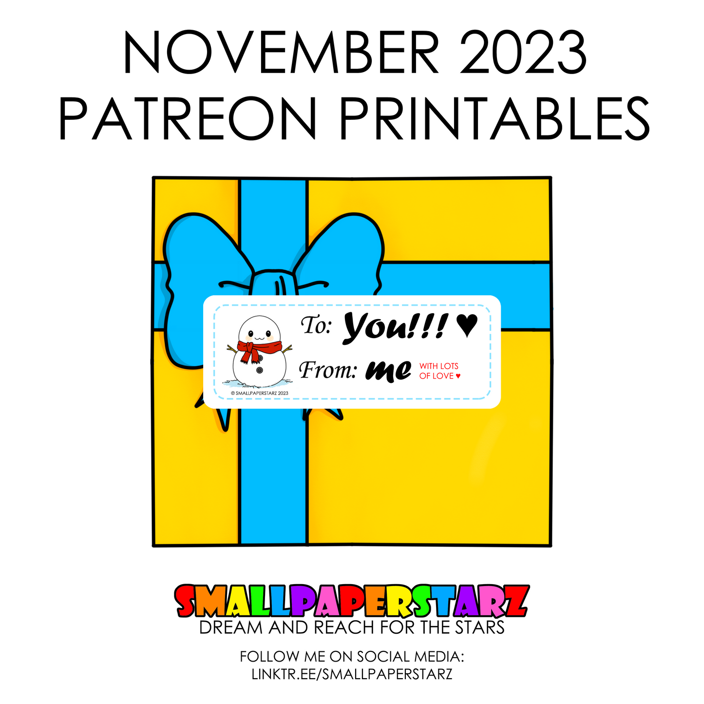 November 2023 Patreon Christmas Gift Tag Sticker Printables