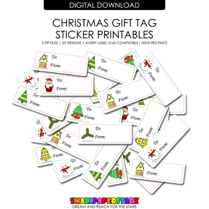 November 2023 Patreon Christmas Gift Tag Sticker Printables
