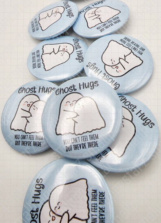L007 - Ghost Hug Pinback Button / Badge