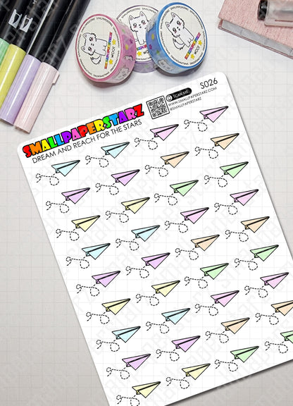 S026 - Paper Airplanes Sticker Sheet