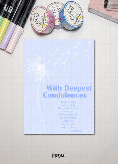G024 - With Deepest Condolences / Sympathy / Loss Blank Greeting Card