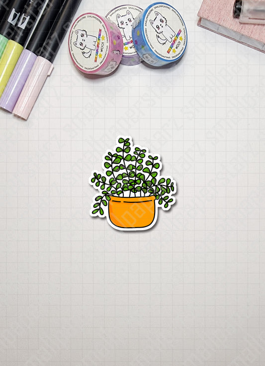 F023 - Potted Plant Water Resistant Vinyl Die Cuts Sticker