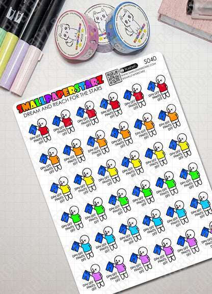 S040 - Day Off, Pants Off! Sticker Sheet