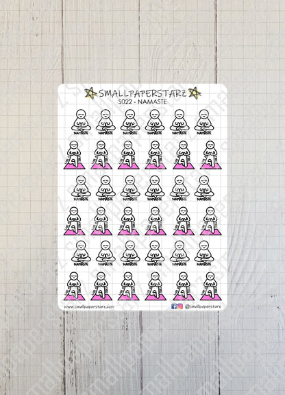 S022 - Namaste / Yoga Exercise Sticker Sheet