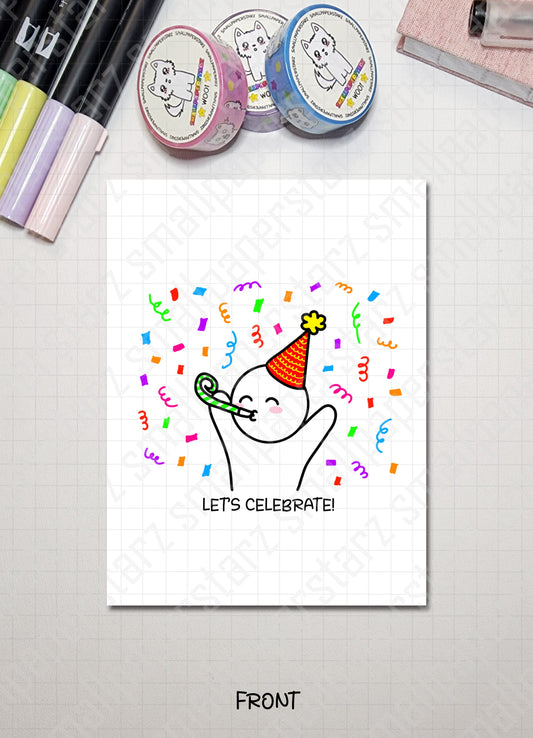 G003 - Let's Celebrate Blank Greeting Card