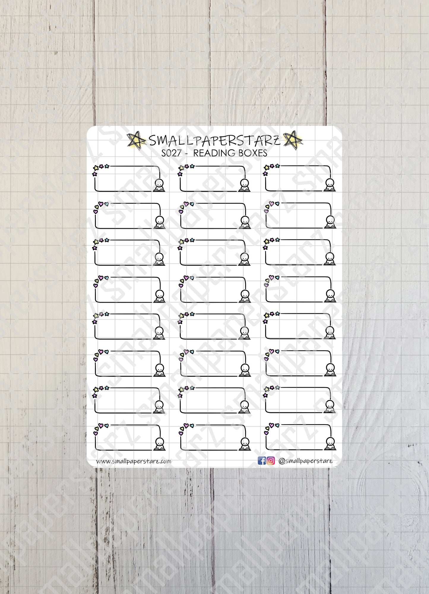 S027 - Reading Boxes Sticker Sheet