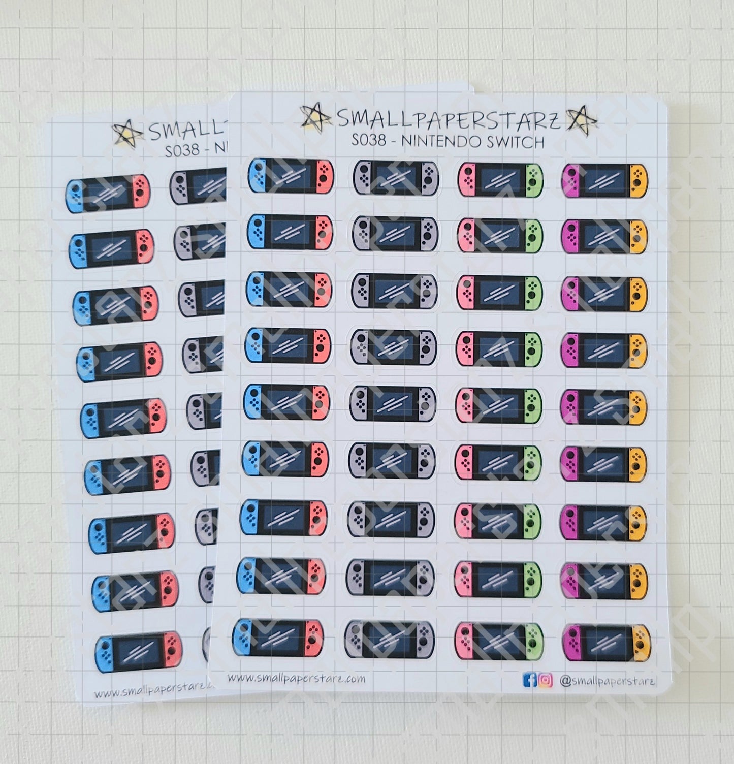 S038 - Switch Gaming Console Sticker Sheet
