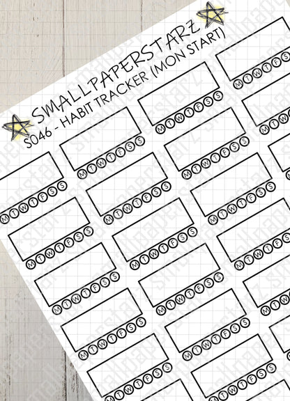 S046 - Habit Tracker (Monday Start) Sticker Sheet
