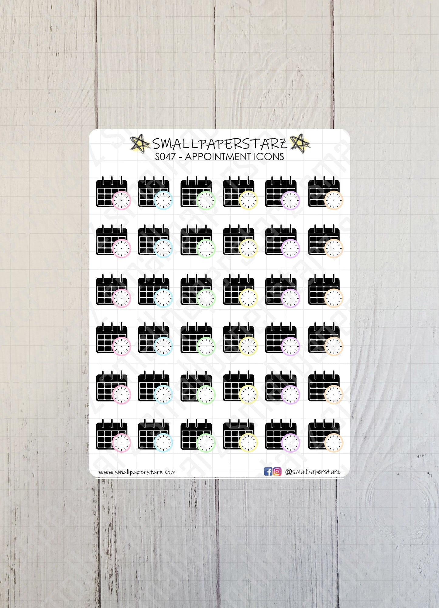 S047 - Appointment Icons Sticker Sheet