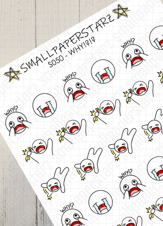 S050 - Why!? (Stressed/Frustrated) Sticker Sheet