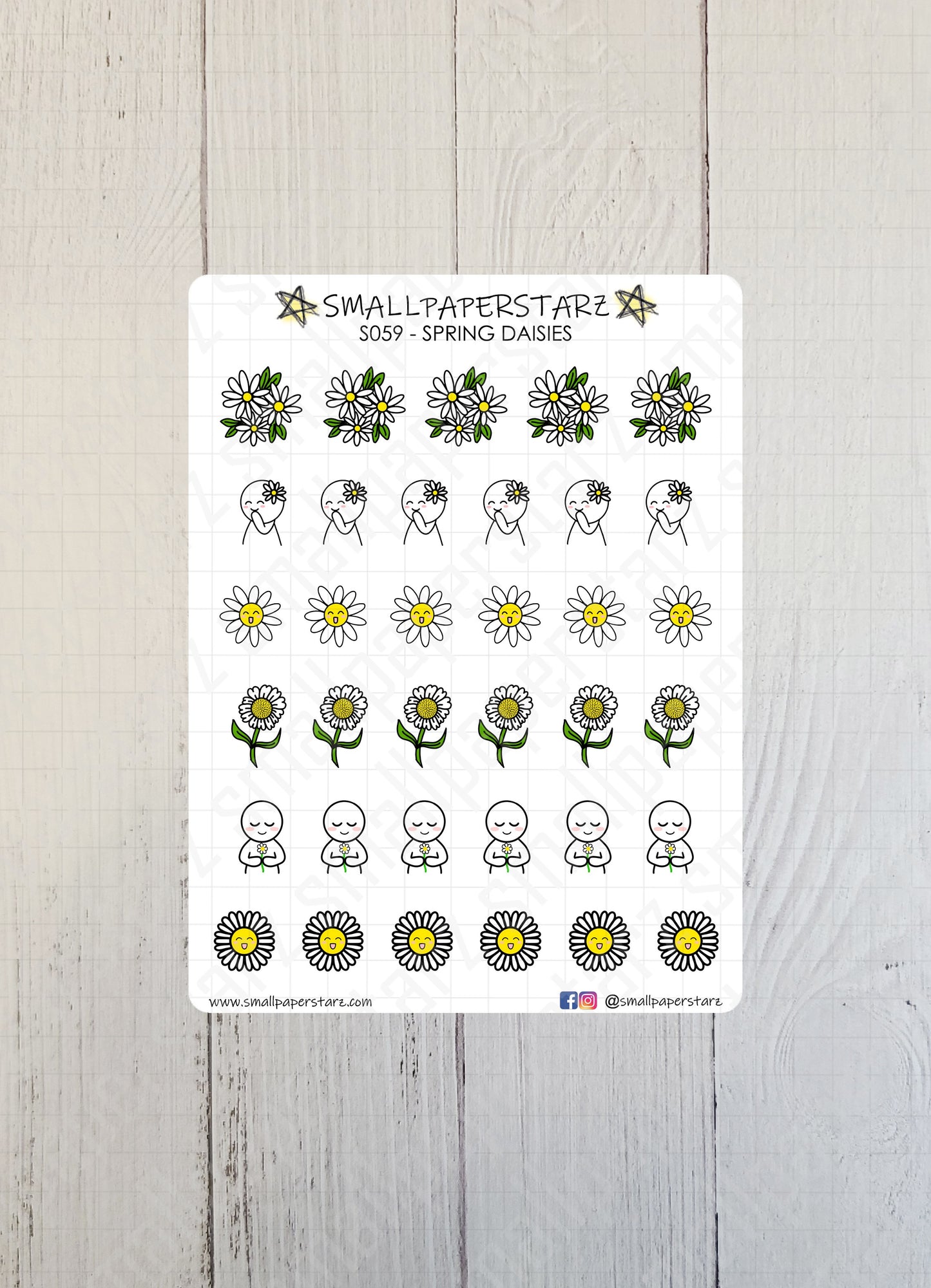 S059 - Spring Daisies Sticker Sheet