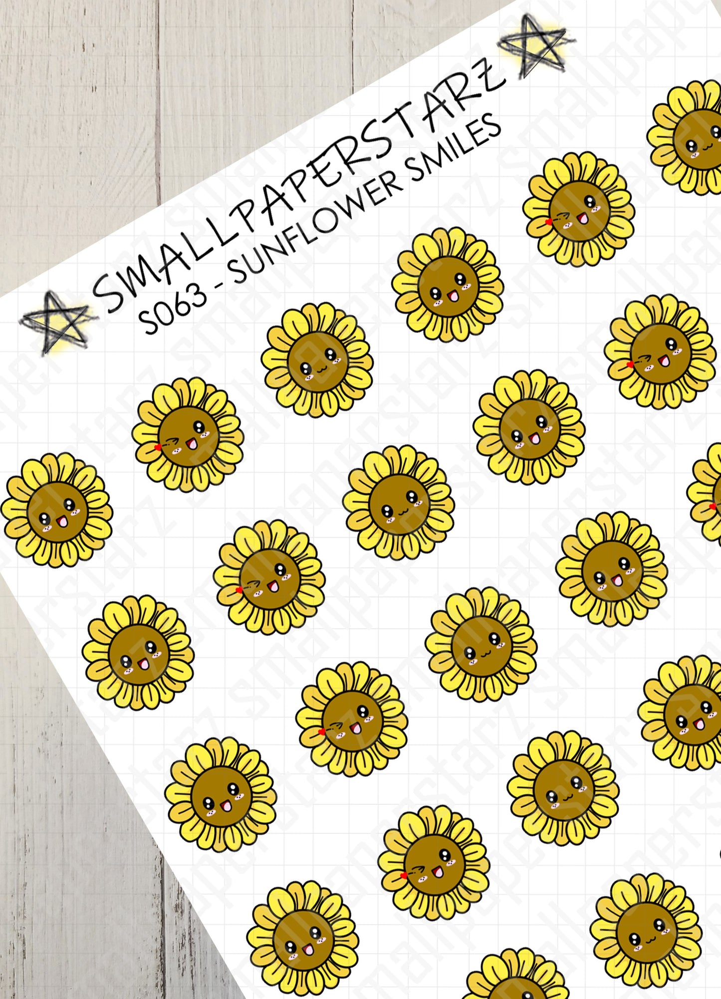 S063 - Sunflower Smiles Sticker Sheet