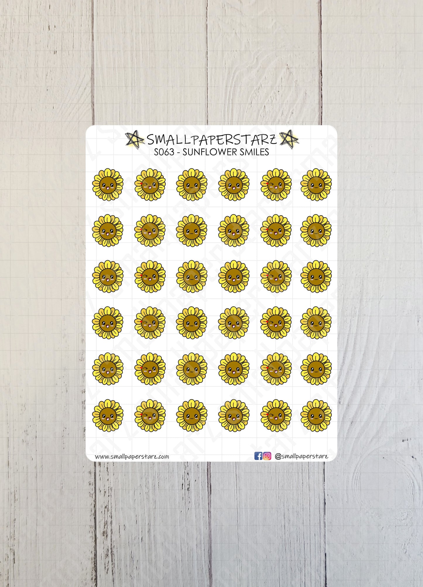 S063 - Sunflower Smiles Sticker Sheet