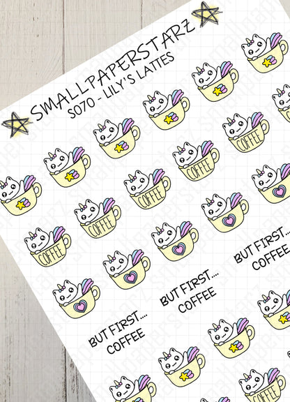 S070 - Lily's Lattes Sticker Sheet