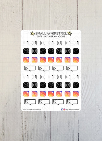 S071 - Instagram Icons Sticker Sheet