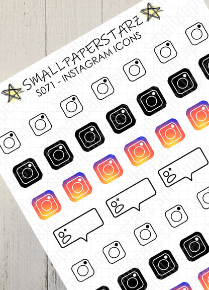 S071 - Instagram Icons Sticker Sheet