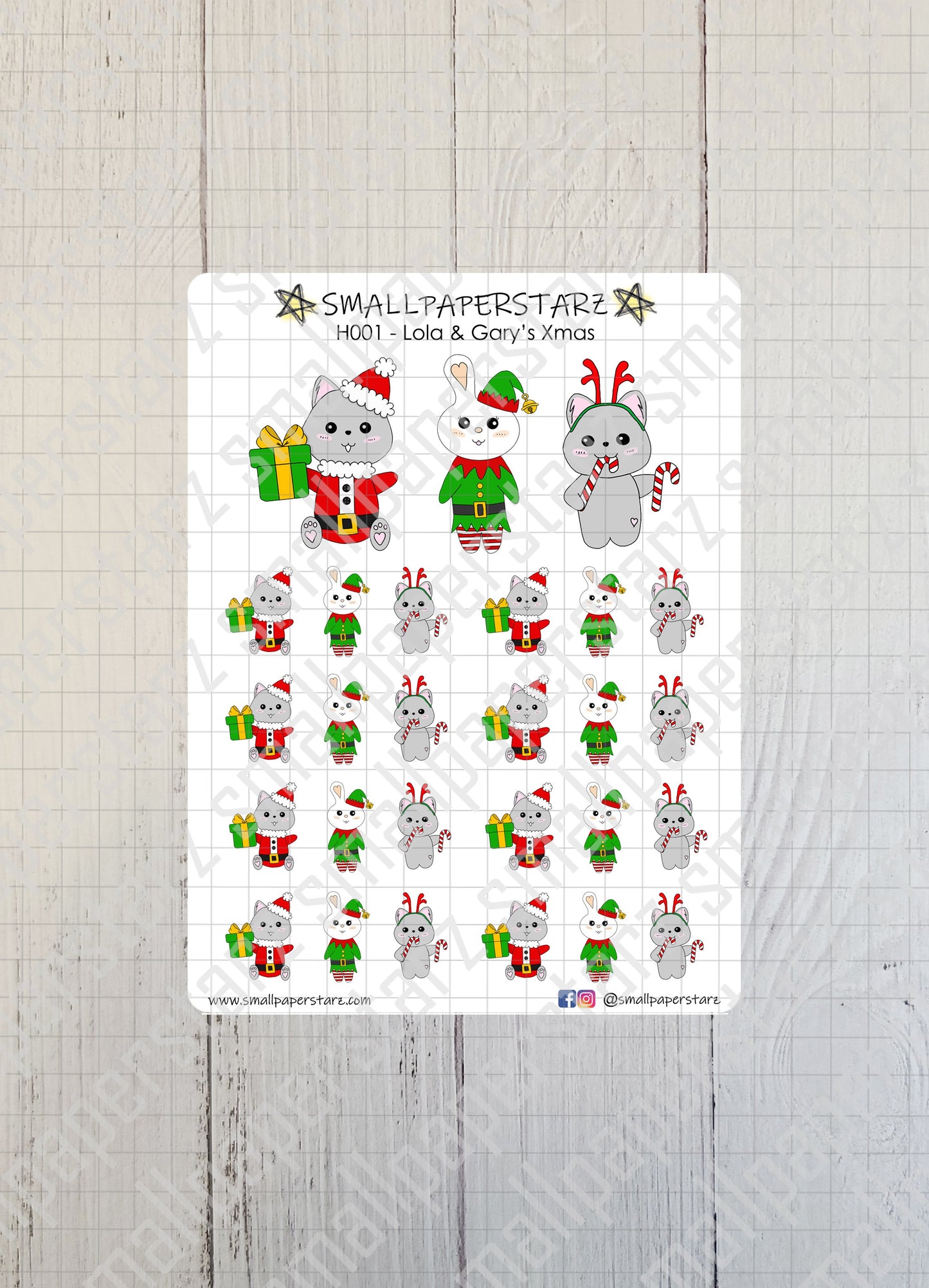 H001 - Lola & Gary's Christmas Holiday Sticker Sheet