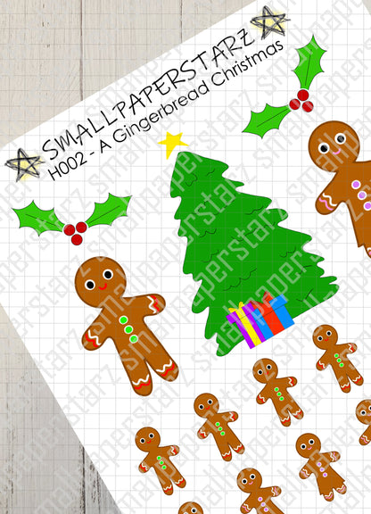 H002 - A Gingerbread Christmas Holiday Sticker Sheet