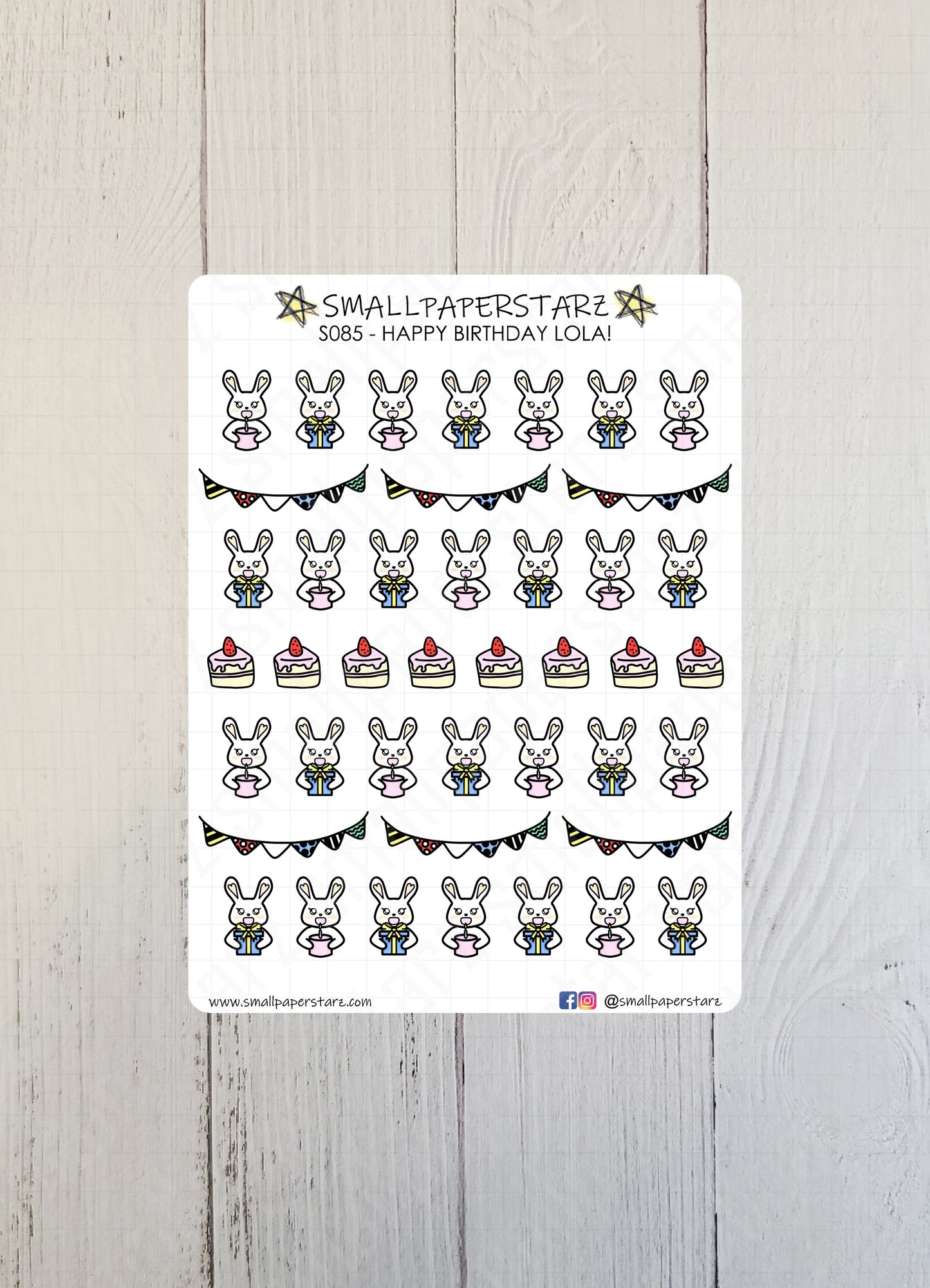 S085 - Happy Birthday Lola! Sticker Sheet