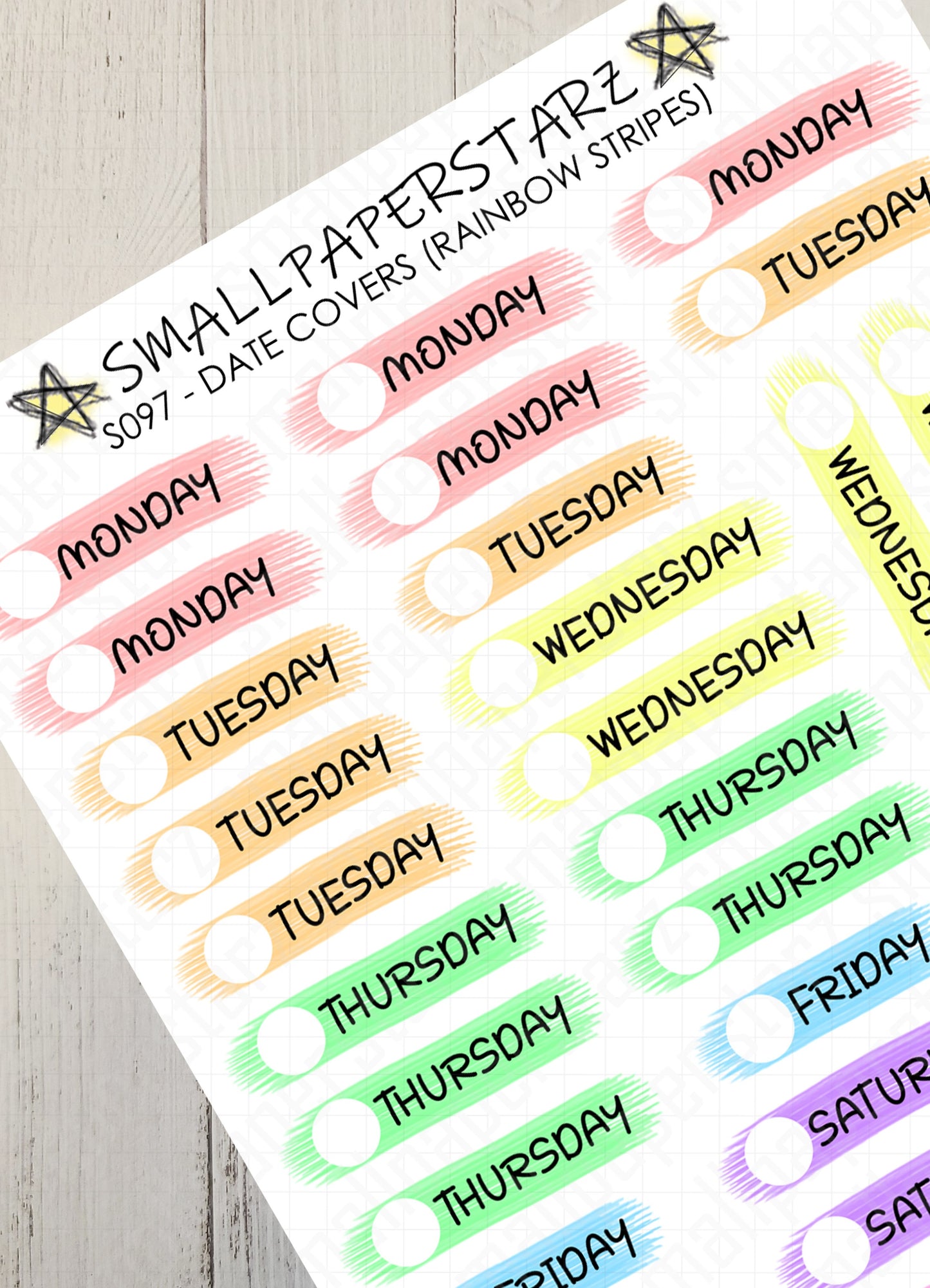 S097 - Rainbow Stripe Weekly/Monthly Date Covers