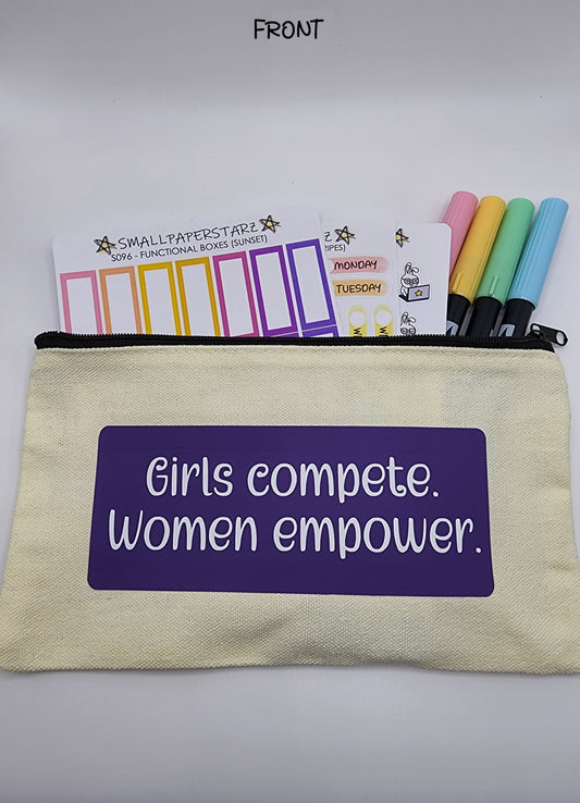 P003 - Women Empower Pouch Pencil Case Make-up Bag Sticker Storage