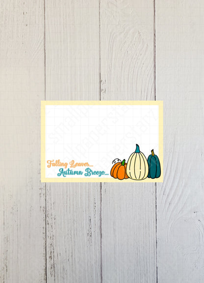 NP014 - Autumn Pumpkins 3x4.5in Memo Notepads