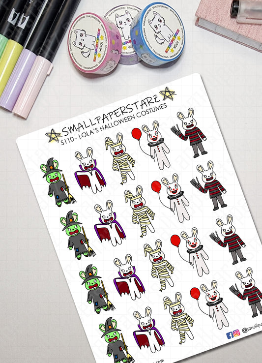 S110 - Lola's Halloween Costume Sticker Sheet