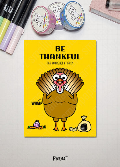 G013 - Be Thankful Thanksgiving Blank Greeting Card