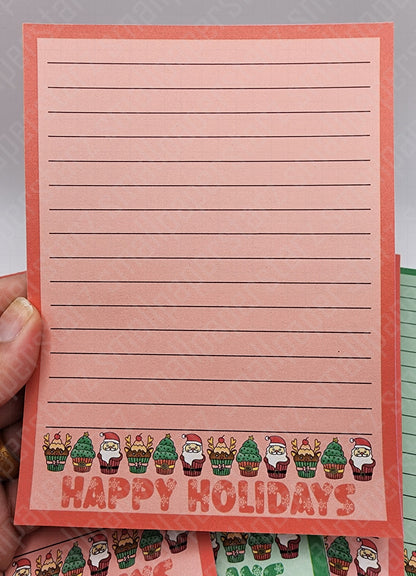NP017 - Happy Holidays Cupcakes 4.5x6in Memo Notepads Multicoloured