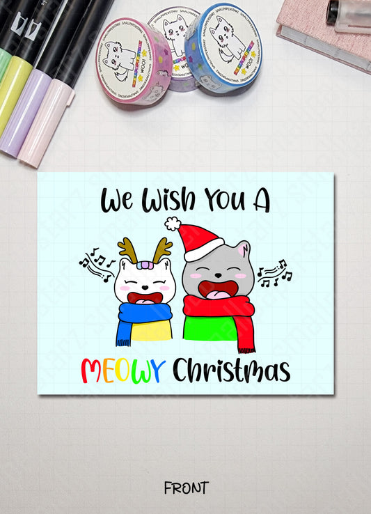 G016 - Meowy Christmas / Winter / Celebration Blank Greeting Card