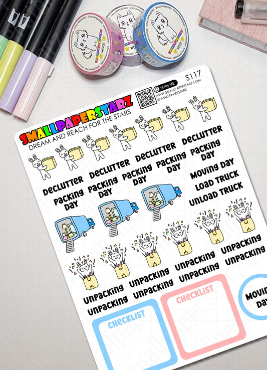 S117 - Moving Day / Packing Prep Sticker Sheet