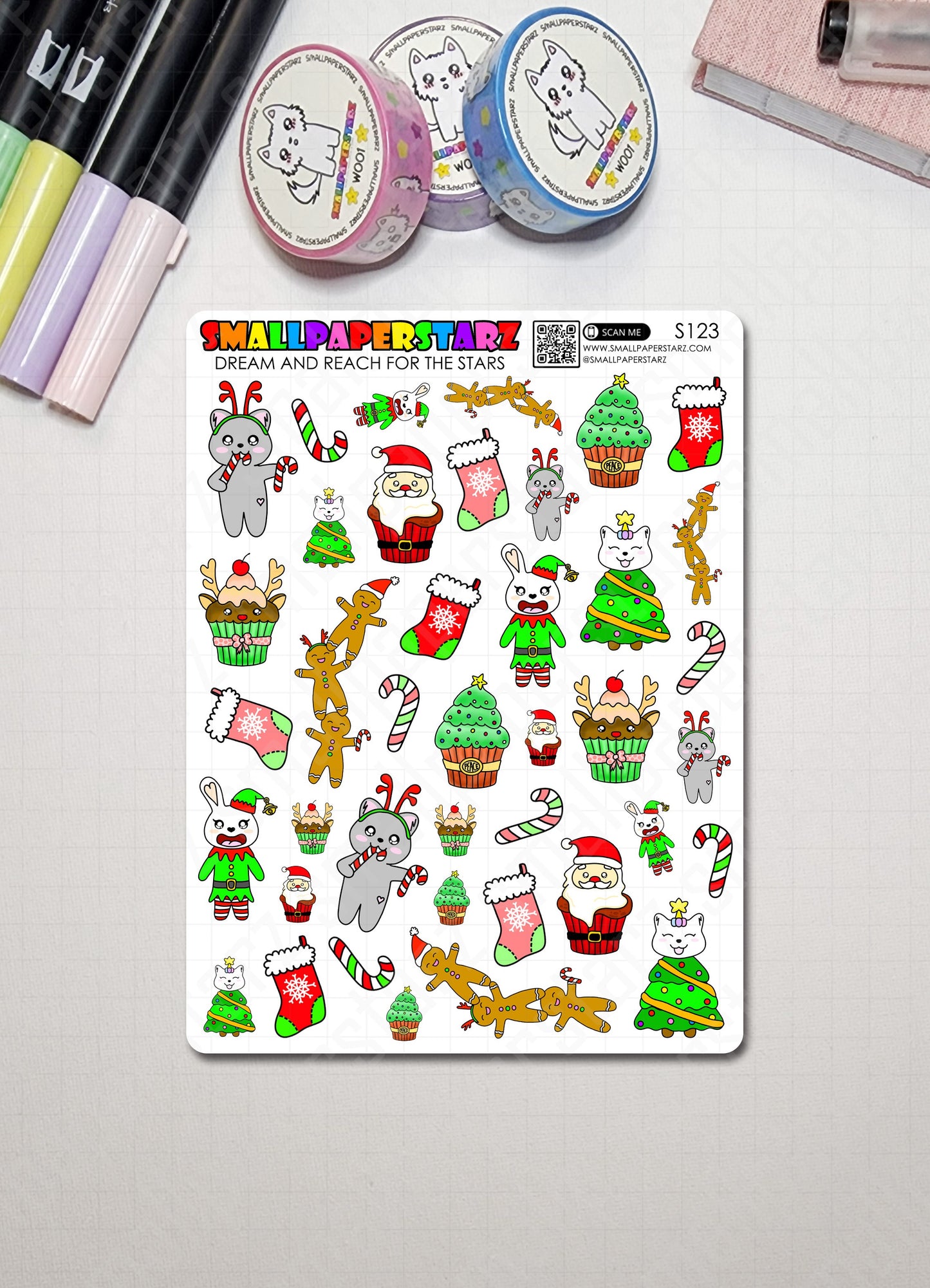 S123 - Sweet Christmas Deco Sticker Sheet